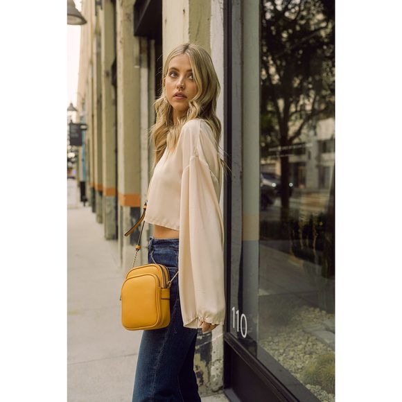 Multi Pocket Pu Leather Casual Crossbody Bag With Adjustable Strap Burnt >:( - Picture 7 of 7